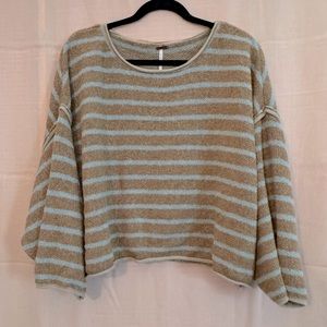 Free People long sleeve cropped bozy terry top